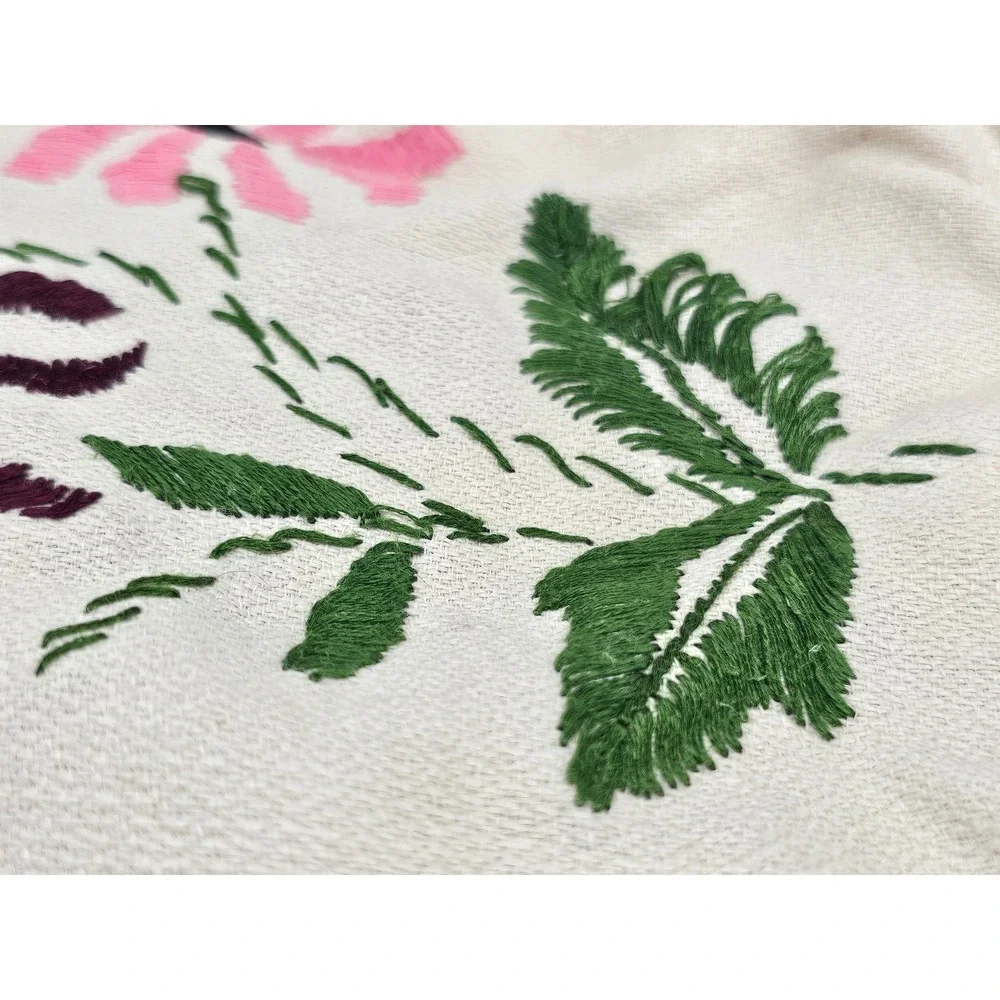 Tea Cozy Cover Cream‎ 1900s Hand Embroidered Floral Antique